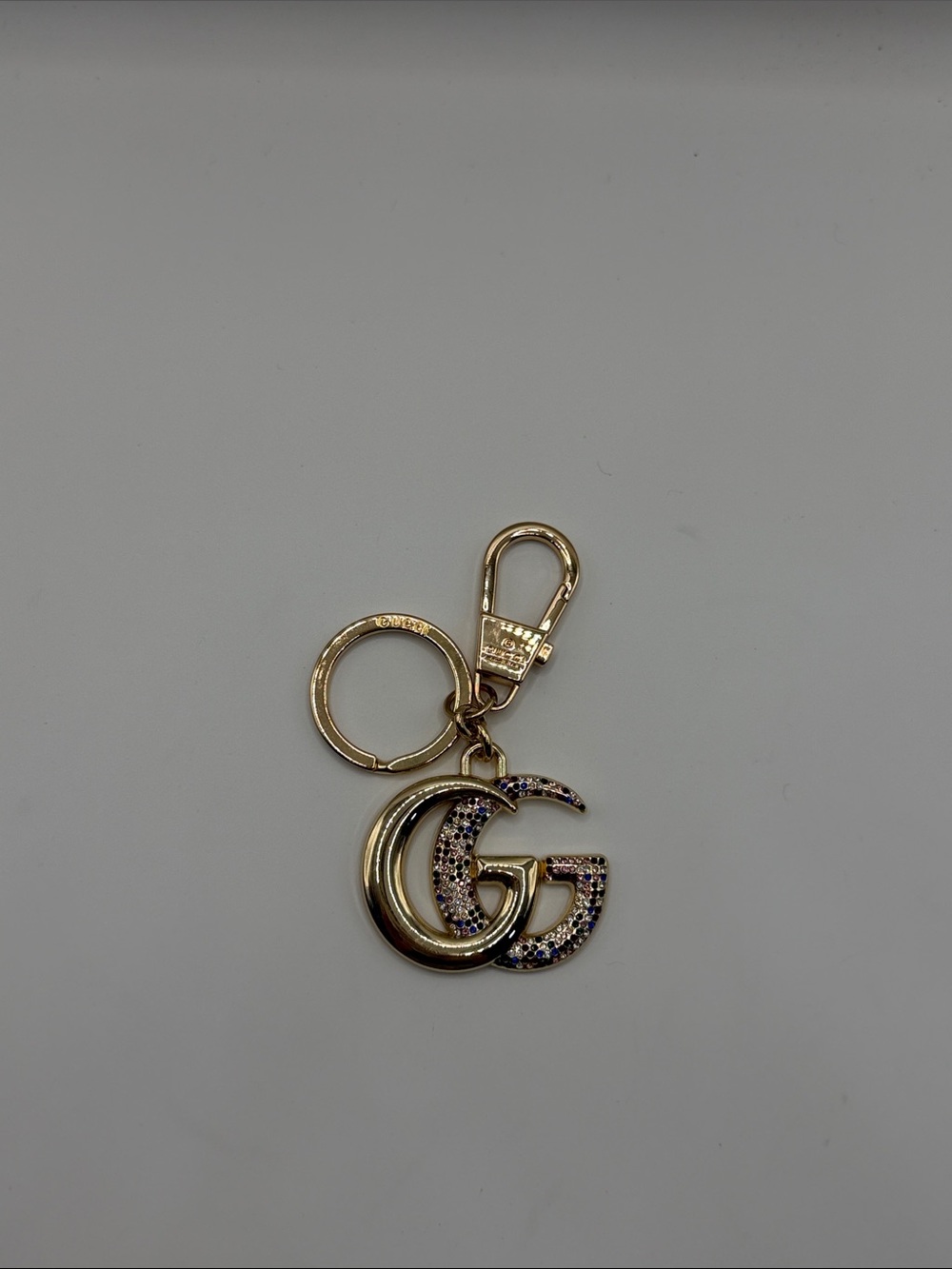 1461. Gold Double-G Crystal Keychain or Bag Charm